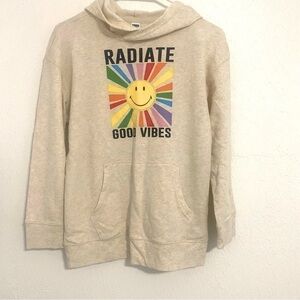 Pop Sugar X Old Navy Sweatshirt Hoodie Graphic Large 10-12  “Radiate Good Vibes